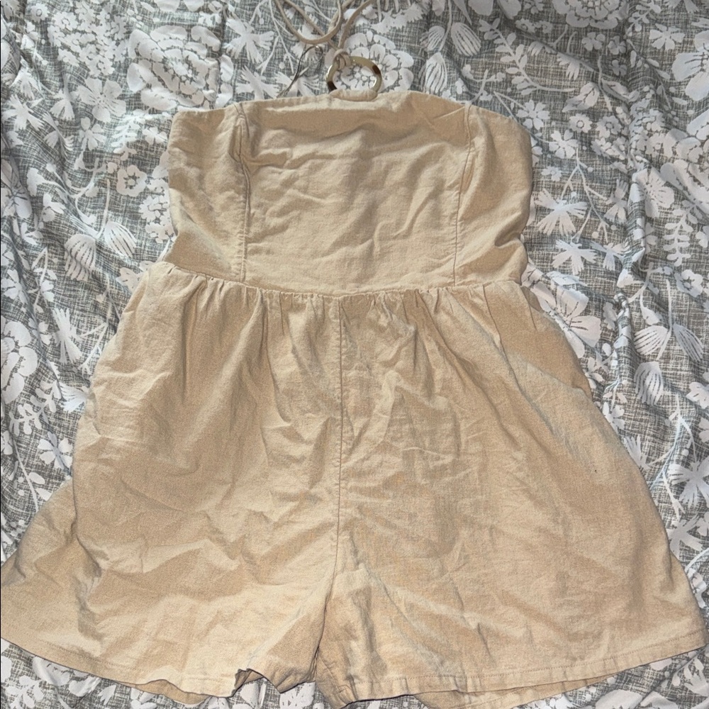 Strapless Tan Romper